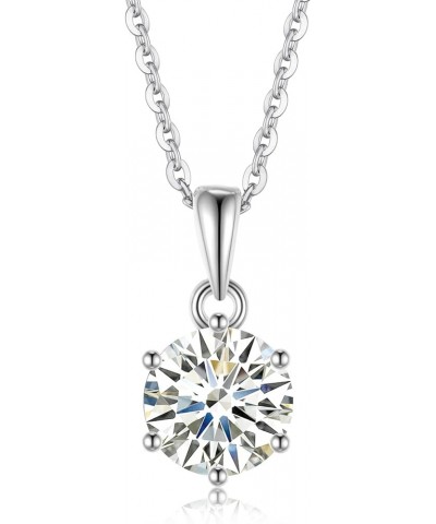 Moissanite Necklace for Women Men, 1ct-5ct Lab Created Moissanite Diamond Pendant Necklace，925 Sterling Silver necklace, Safe...