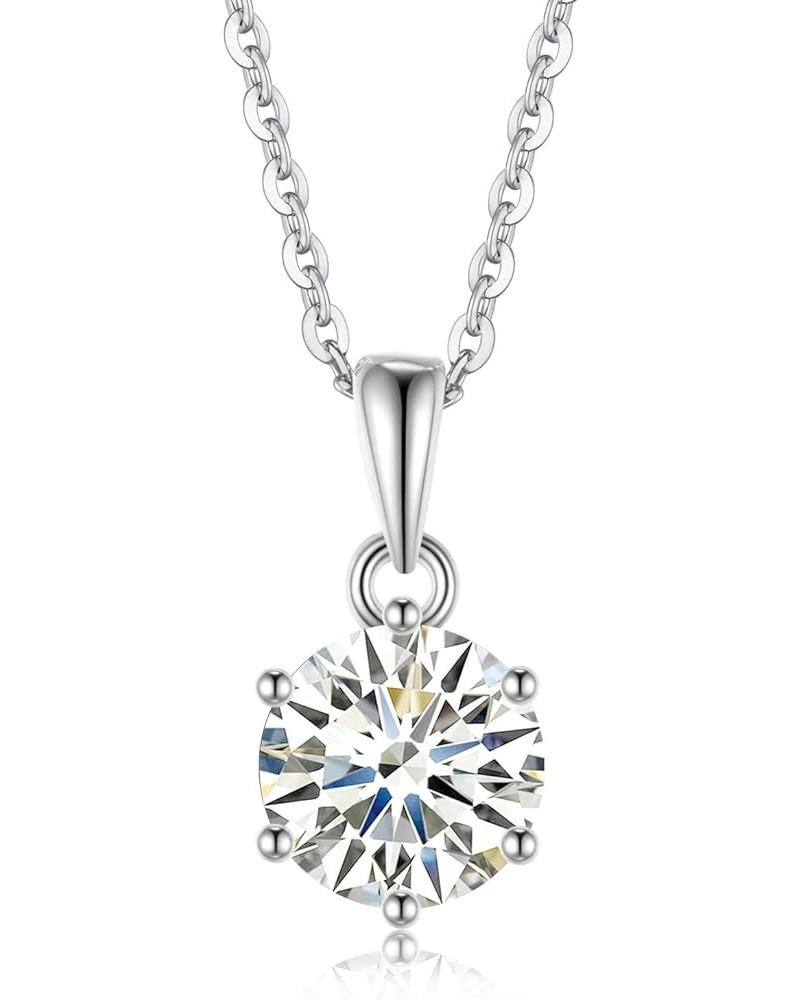 Moissanite Necklace for Women Men, 1ct-5ct Lab Created Moissanite Diamond Pendant Necklace，925 Sterling Silver necklace, Safe...