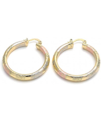 Women's Glitter Diamond Cut Finish Small Medium Large Extra Extra Large 40-80mm Tri-Colored14k Gold Layered Round BIG Chunky ...