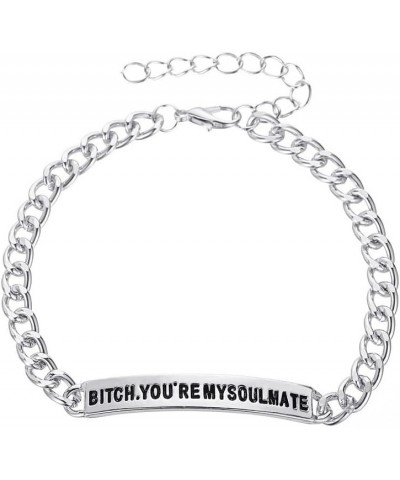 Best Friends Bracelet for Him Her Bitch You're My Soulmate Bangle Bracelet Friendship for Women Men Couple Bracelet for Valen...