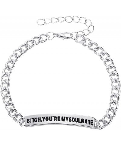 Best Friends Bracelet for Him Her Bitch You're My Soulmate Bangle Bracelet Friendship for Women Men Couple Bracelet for Valen...