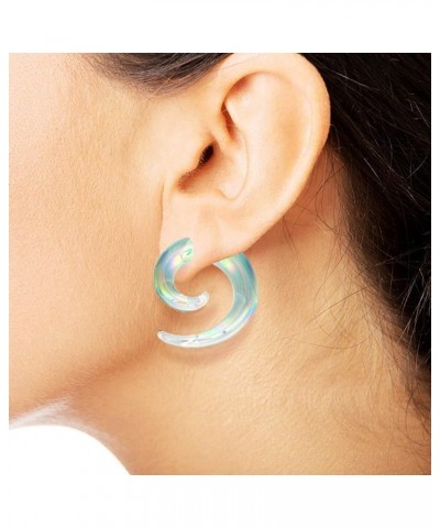 Glass Spiral Snail Tapers Plug Ear Gauges 4G-14mm Multicolor Twist Stretchers Piercing Jewelry AB Color Clear $10.43 Body Jew...