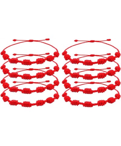 4/8 Pces of 7 knots Red bracelets for Protection Evil Eye and Good Luck String/Amulet for the Success Talisman for Women and ...