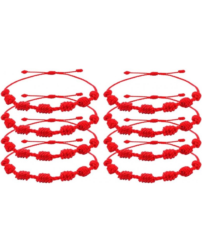 4/8 Pces of 7 knots Red bracelets for Protection Evil Eye and Good Luck String/Amulet for the Success Talisman for Women and ...