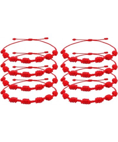 4/8 Pces of 7 knots Red bracelets for Protection Evil Eye and Good Luck String/Amulet for the Success Talisman for Women and ...