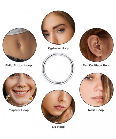 Septum Rings 16G 18G Surgical Steel Dangle Nose Rings Hoop for Women Men Clicker Planet CZ Opal Hoop Cartilage Earrings Teard...