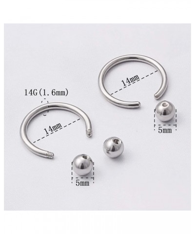 14G Septum Nose Rings Eyebrow lip Rings Lobe Earrings Hoop 316L Surgical Steel Cartilage Helix Tragus Rook Daith Earrings Hoo...