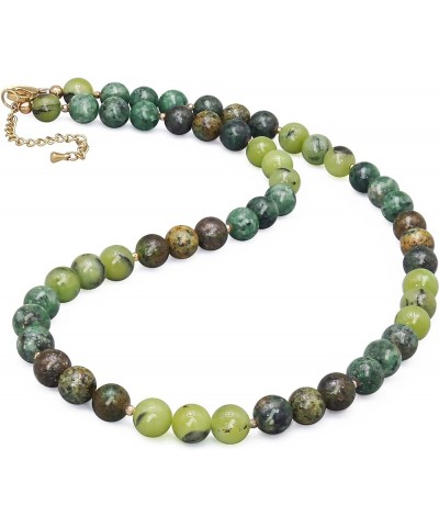 Beaded Necklace for Women,8MM Jasper Stone Necklace, Handmade Fashion Jewelry Gifts,Bead Choker Necklace 16 inch Multi Green ...