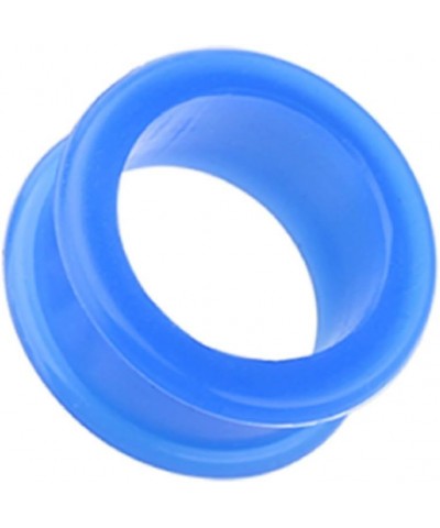 Flexible Silicone Double Flared Ear Gauge Tunnel Plugs (Sold by Pair) 5/8", Blue $9.71 Body Jewelry