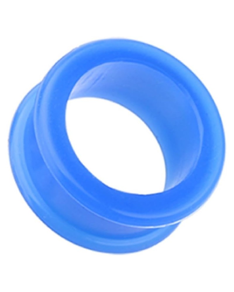 Flexible Silicone Double Flared Ear Gauge Tunnel Plugs (Sold by Pair) 5/8", Blue $9.71 Body Jewelry