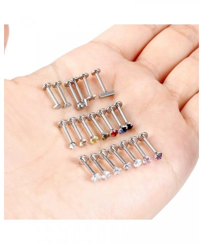 20G 18G 16G Push in Lip Rings Stainless Surgical Steel Labret Jewelry Monroe Lip Rings Nail Cartilage Tragus Helix Earrings S...