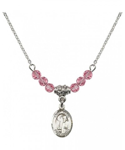 October Birth Month Bead Necklace with Catholic Patron Saint Petite Charm, 18 Inch Saint Elmo $44.05 Necklaces