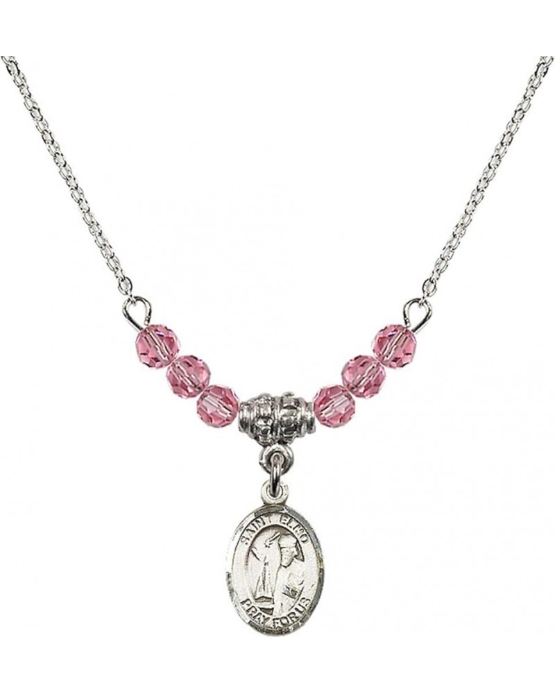 October Birth Month Bead Necklace with Catholic Patron Saint Petite Charm, 18 Inch Saint Elmo $44.05 Necklaces