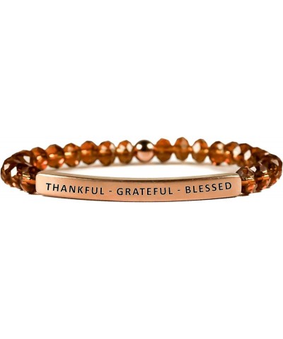 Hope Collection Unisex Stretchable Bracelets (THANKFUL, GRATEFUL, BLESSED) Topaz $22.77 Bracelets