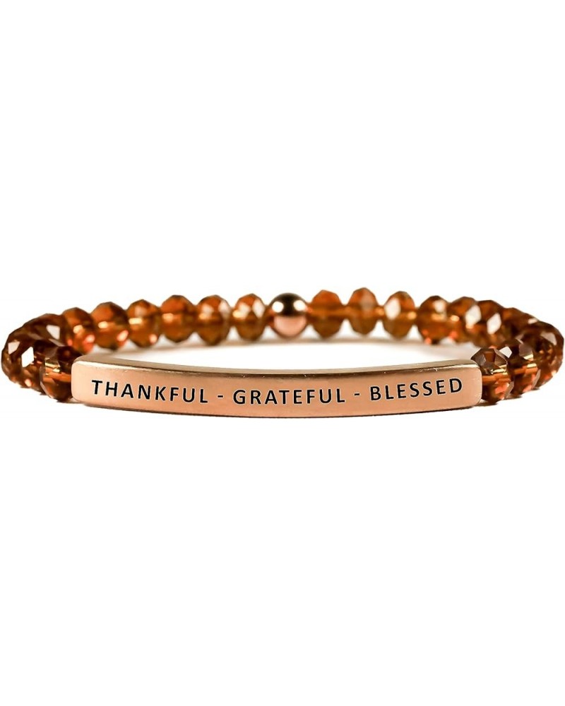 Hope Collection Unisex Stretchable Bracelets (THANKFUL, GRATEFUL, BLESSED) Topaz $22.77 Bracelets