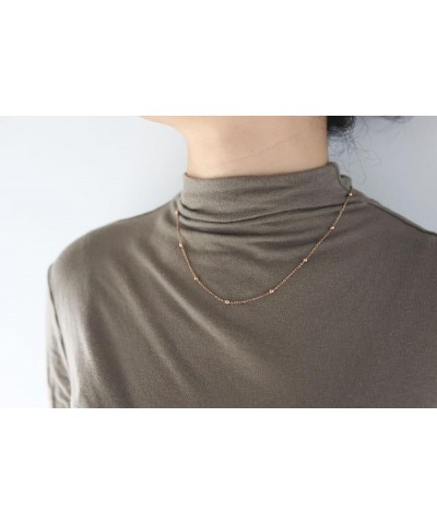 Stainless Steel Dainty Chain Necklace for Women Layer Choker Heart Lock Pearl Station Bead Birthday Jewelry 16/18/20 Inch 16....