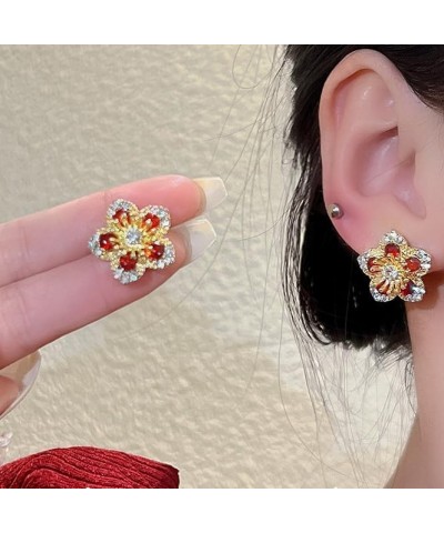 Flower Earrings for Women Spring Earrings for Women Pressed Flower Earrings Flower Stud Earrings Crystal Floral Earrings Spri...