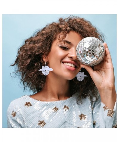 Disco Ball Earrings for Women Mirrorball Earrings 80s Earrings Cowgirl Earrings Costume Accessories Jewerly Gift for Women Bl...