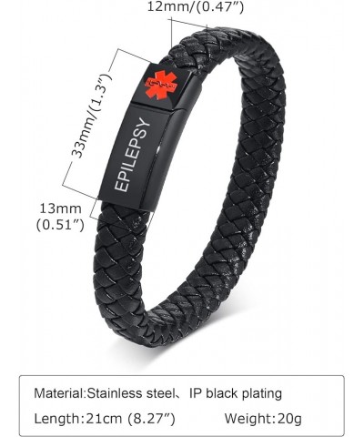 Medical Alert Bracelets for Men & Women with Free Engraving Emergency Medical ID Bracelets Wristband EPILEPSY $11.54 Bracelets