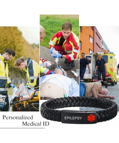 Medical Alert Bracelets for Men & Women with Free Engraving Emergency Medical ID Bracelets Wristband EPILEPSY $11.54 Bracelets