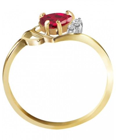 14k Solid Gold Angel's Heart - Heart Shaped 1.02 ct Ruby & Diamond Ring Yellow Gold $144.50 Rings