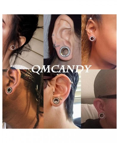 8pcs / 12pcs 8G-1 inch Stainless Steel Screw Fit Ear Tunnels Single Row CZ Gem Gauge Earrings Piercing D, 6 pairs $12.29 Body...