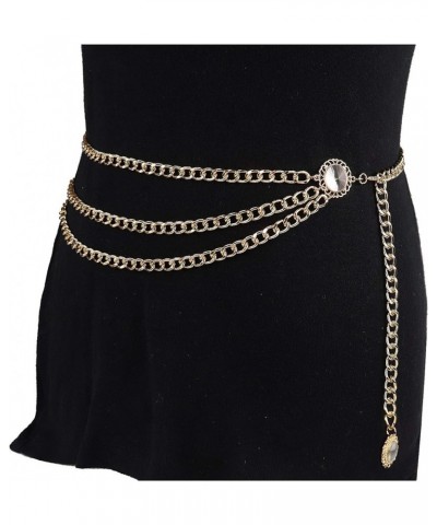 Chain Belts for Women Waist Chain Belt Multilayer Body Belly Chain Gold Crystal 130.0 Centimeters $9.89 Body Jewelry