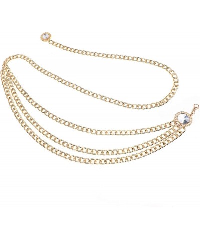 Chain Belts for Women Waist Chain Belt Multilayer Body Belly Chain Gold Crystal 130.0 Centimeters $9.89 Body Jewelry