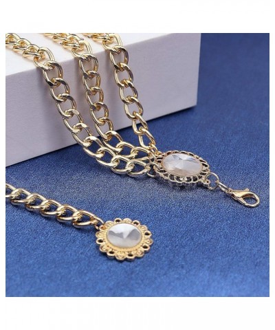 Chain Belts for Women Waist Chain Belt Multilayer Body Belly Chain Gold Crystal 130.0 Centimeters $9.89 Body Jewelry