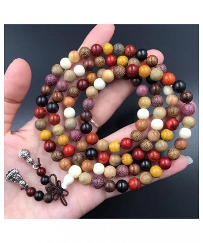 108 Mala Beads Natural Sandalwood Colorful Bead Tibetan Prayer Wrist Mala Bracelet, Elastic 6mm Beaded $8.60 Bracelets