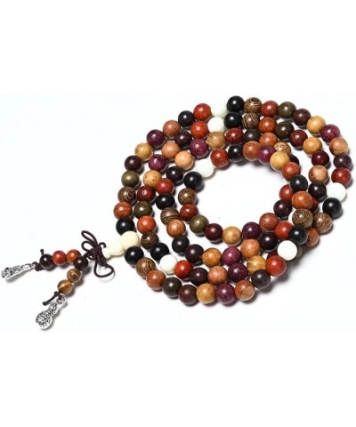 108 Mala Beads Natural Sandalwood Colorful Bead Tibetan Prayer Wrist Mala Bracelet, Elastic 6mm Beaded $8.60 Bracelets