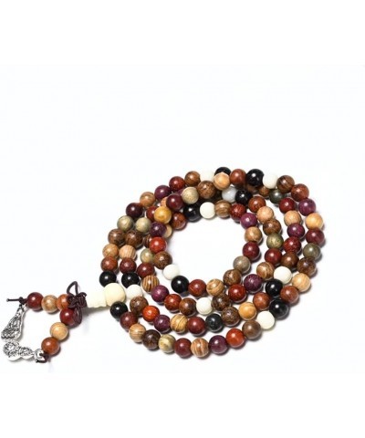 108 Mala Beads Natural Sandalwood Colorful Bead Tibetan Prayer Wrist Mala Bracelet, Elastic 6mm Beaded $8.60 Bracelets