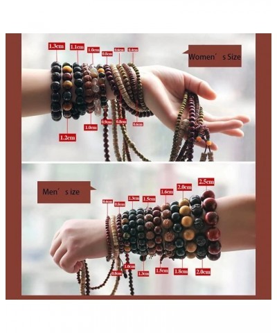 108 Mala Beads Natural Sandalwood Colorful Bead Tibetan Prayer Wrist Mala Bracelet, Elastic 6mm Beaded $8.60 Bracelets