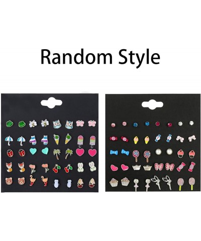 20 Pairs/40 Pairs/60 Pairs/80 Pairs Colorful Cute Stud Earrings Hypoallergenic Earrings Stainless Steel Earrings for Girls an...