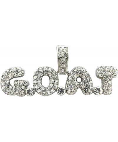 Hip Hop G.O.A.T Pendant 20, 24 inches Various Chain Necklace in Gold, Silver Tone Silver / Pendant Only $9.84 Necklaces