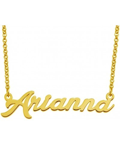 Arianna Name Necklace Custom Personalized in Gold Plate Gift for Women Girls Couple Arianna Gold $12.23 Necklaces