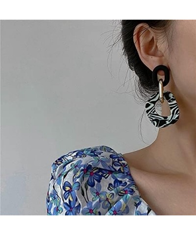 Acrylic Earrings Statement Geometric Earrings Resin Acetate Drop Dangle Earrings Mottled Hoop Earrings Drop Hanging Dangling ...