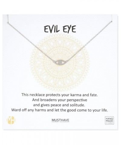 Evil Eye 18K Gold Plated Necklace With Message Card, Yellow and White Color, Anchor Chain, Best Gift Necklace, Size 16 inch +...