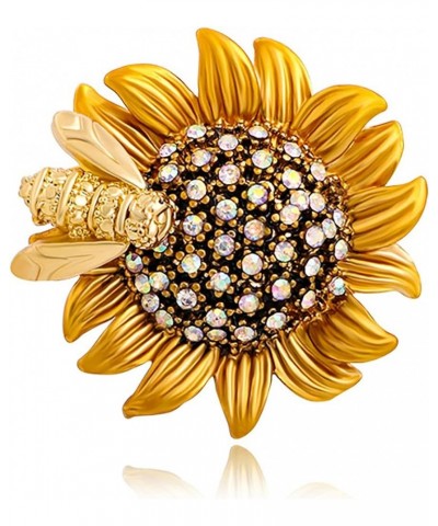 Costume Jewelry for Women Flower Brooch Pins for Women Fashion Crystal Broches Vintage Jewelry Broche Pins Sunflower Bee $6.6...