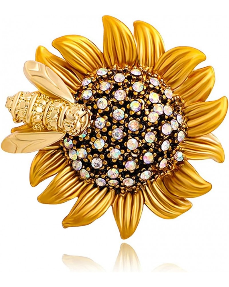 Costume Jewelry for Women Flower Brooch Pins for Women Fashion Crystal Broches Vintage Jewelry Broche Pins Sunflower Bee $6.6...