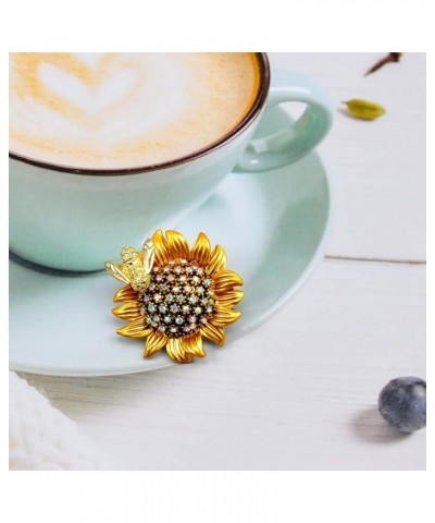 Costume Jewelry for Women Flower Brooch Pins for Women Fashion Crystal Broches Vintage Jewelry Broche Pins Sunflower Bee $6.6...