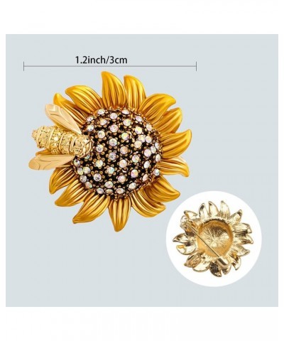 Costume Jewelry for Women Flower Brooch Pins for Women Fashion Crystal Broches Vintage Jewelry Broche Pins Sunflower Bee $6.6...