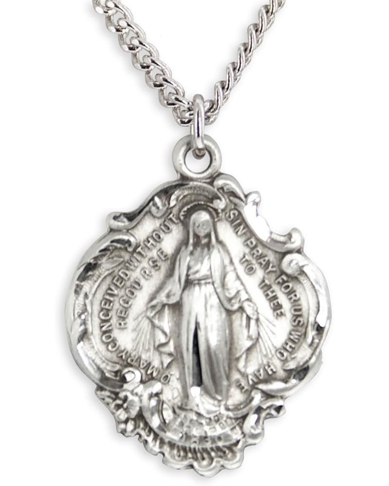 Hail Mary Prayer Sterling Silver Pendant + USA Made + Chain Choice 24" Sterling Silver Chain + Clasp $34.09 Necklaces