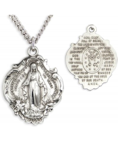 Hail Mary Prayer Sterling Silver Pendant + USA Made + Chain Choice 24" Sterling Silver Chain + Clasp $34.09 Necklaces