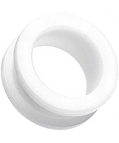 Basic Acrylic Screw-Fit Ear Gauge Tunnel Plug 4 GA (5mm), White $9.35 Body Jewelry