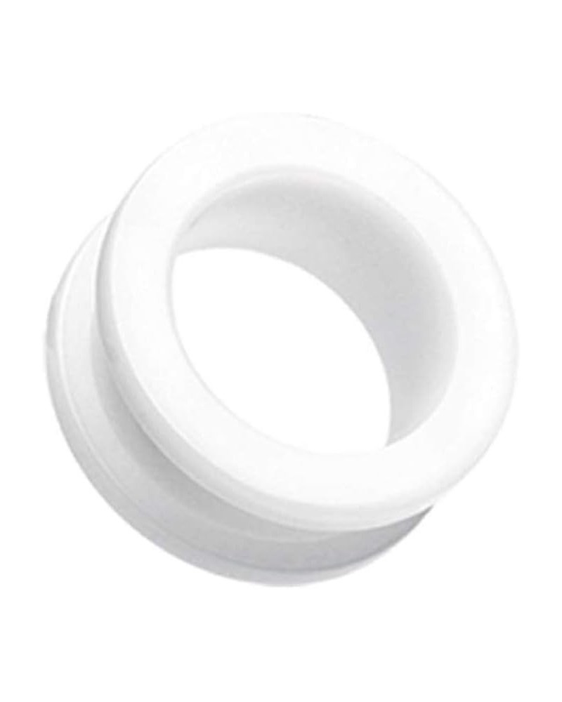 Basic Acrylic Screw-Fit Ear Gauge Tunnel Plug 4 GA (5mm), White $9.35 Body Jewelry