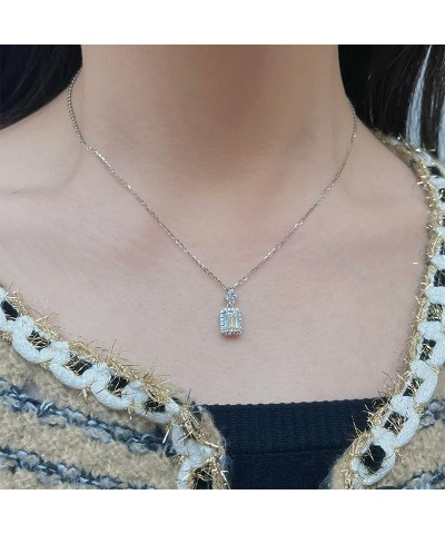 14K Gold Necklace with 1 Carat Emerald-Cut Diamond - A Classic Design for the Refined Woman style one 14k $254.61 Necklaces