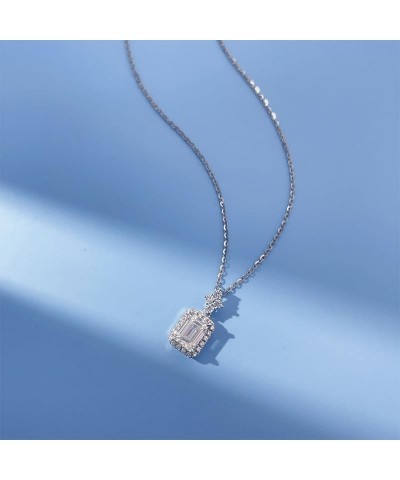 14K Gold Necklace with 1 Carat Emerald-Cut Diamond - A Classic Design for the Refined Woman style one 14k $254.61 Necklaces