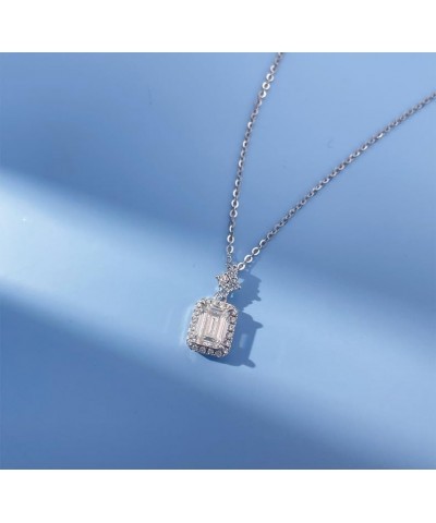 14K Gold Necklace with 1 Carat Emerald-Cut Diamond - A Classic Design for the Refined Woman style one 14k $254.61 Necklaces