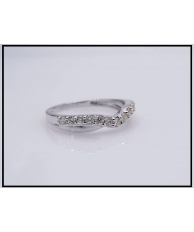 0.55 Carat (ctw) Round White Diamond Contour Wedding Band for Women in 10K Gold 7.5 White Gold $282.97 Bracelets